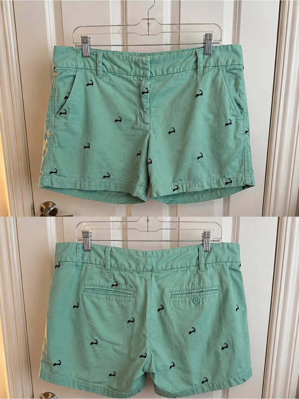 Mint Green Embroidered Cape Cod Shorts